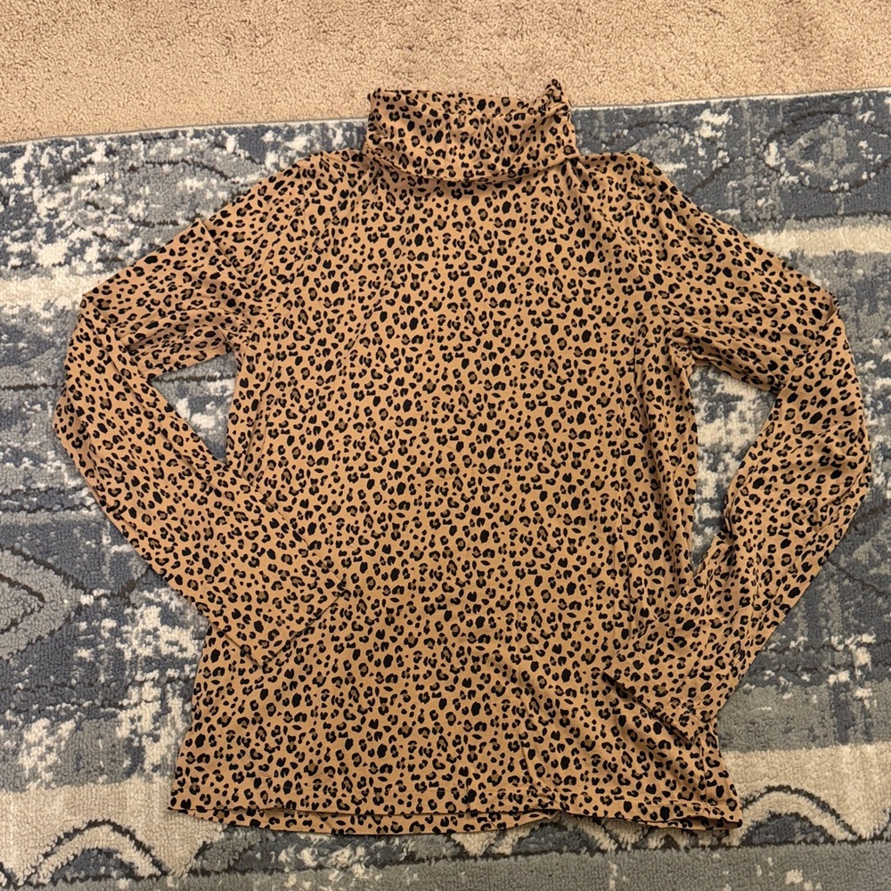 J. Crew Leopard Print Long Sleeve Top